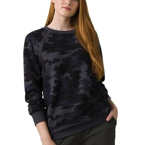 PrAna Cozy Up Sweatshirt Nautical Camo Size XS NWT - Picture 1 of 11